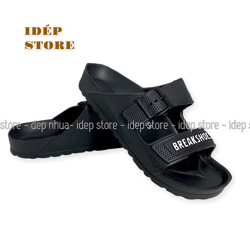 Dép siêu nhẹ 2 quai ngang khuy BREAKSHOES Unisex nam nữ cao cấp iDÉP- DL160