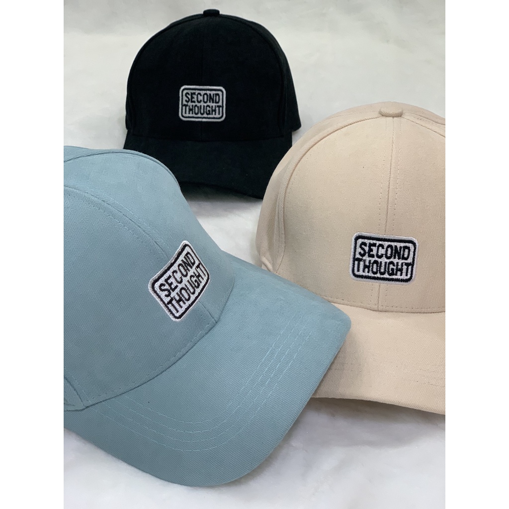 Mũ lưỡi trai nam nữ thêu chữ second though form unisex MS001 phong cách Ulzzang Thời trang PONIVA siêu hot