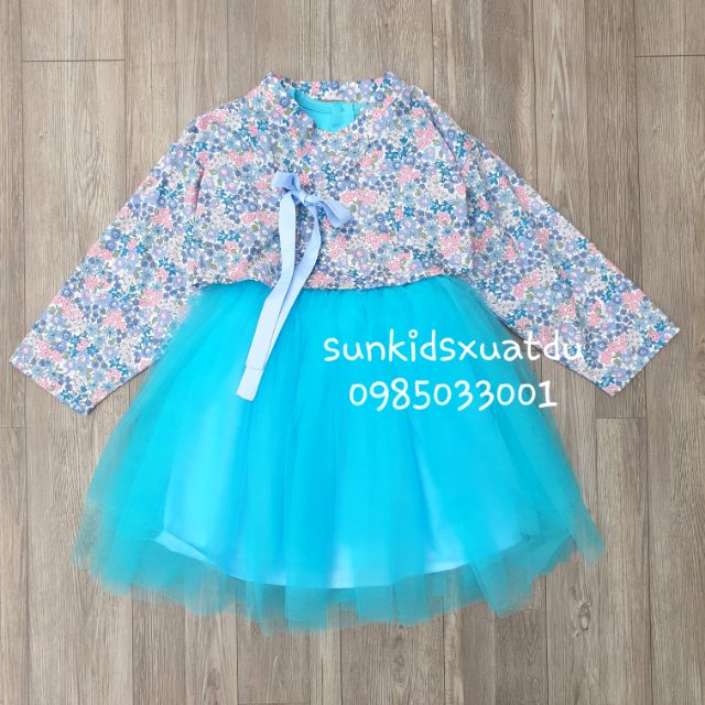 Sét 2 chi tiết váy HANBUK voan xanh