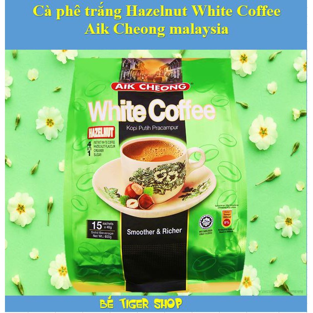 Cà phê trắng Hazelnut white coffee aik cheong malaysia
