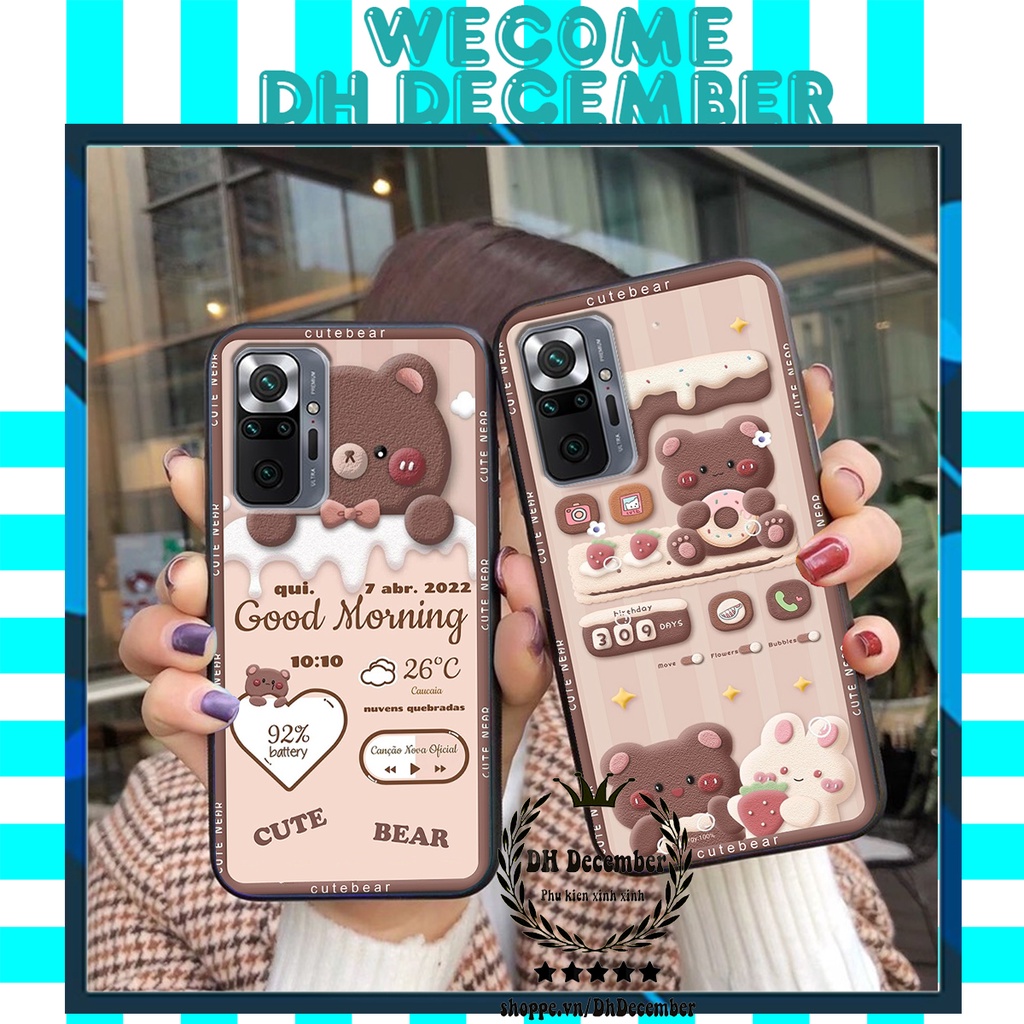 Ốp lưng Xiaomi REDMI NOTE 10 PRO in hình 3D GẤU HỒNG-GẤU BE3R -XINH XẺO CỰC ĐẸP