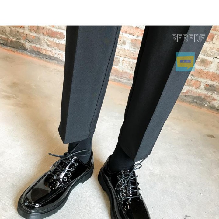 Quần baggy nam ống rộng màu đen, xám dáng suông unisex, vải tây âu hàn quốc Rebede | BigBuy360 - bigbuy360.vn