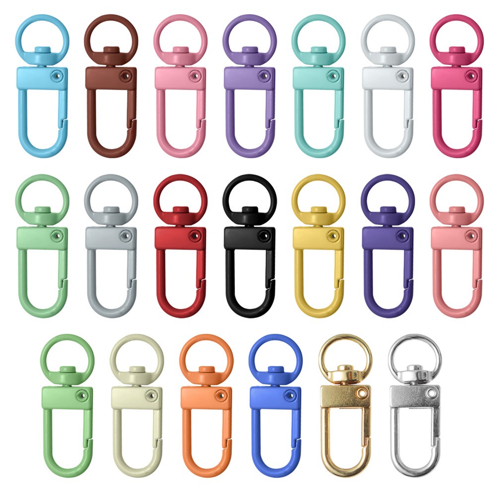 Set 5 móc khóa cài tôm hùm bằng kim loại nhiều màu sắc tùy chọn dành cho làm túi xách DIY