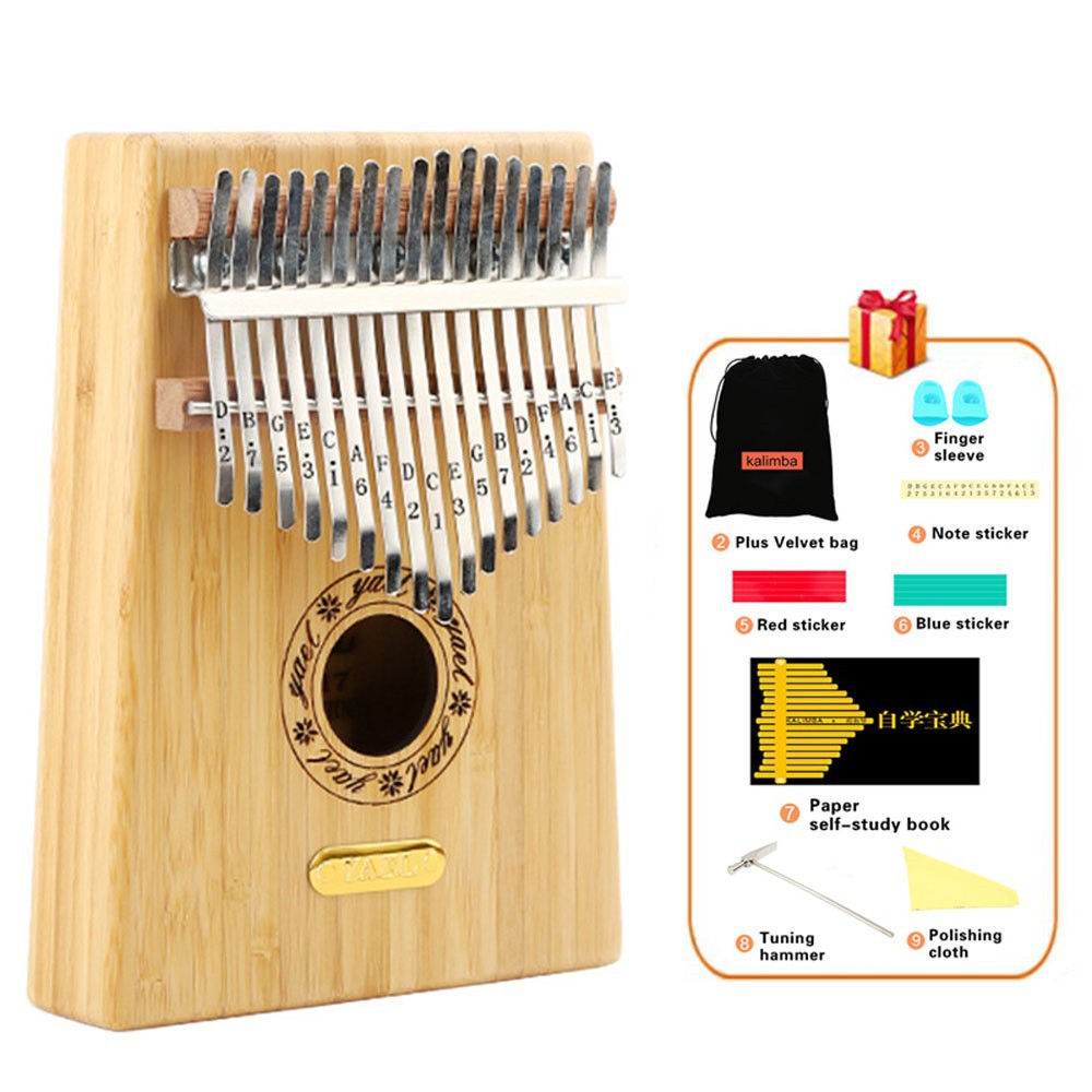 [HOT] Đàn Kalimba Yael 17 Phím Y17 (Kèm Búa Chỉnh Âm, Túi Đựng, Sách Học, Dán Nốt, Khăn Lau, Bịt Bảo Vệ Móng, Decal)