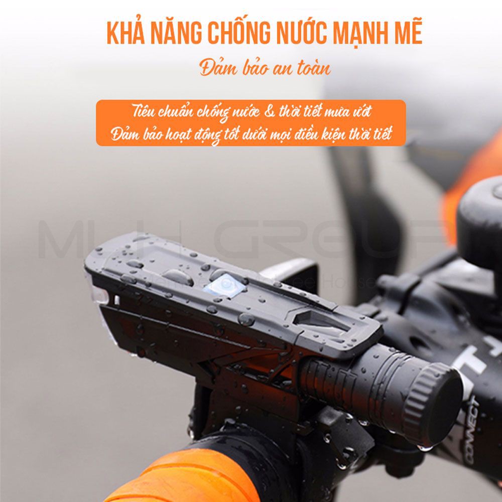 Đèn Pin Xe Đạp Siêu Sáng Sạc Điện Usb Chiếu Sáng Ban Đêm Tiện Dụng Chống Nước Nhiều Chế Độ Sáng MLH