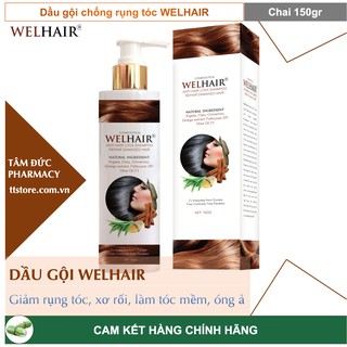 Dầu gội WELHAIR [Chai 150gr] - Dầu gội ngăn rụng tóc, phục hồi hư tổn [Wellhair]
