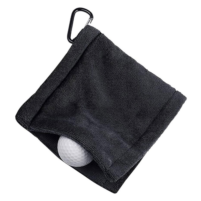 Khăn Lau Gậy Đánh Golf Hình Vuông Bằng Sợi Microfiber Thấm Hút Nước Kèm Móc Treo Tiện Dụng