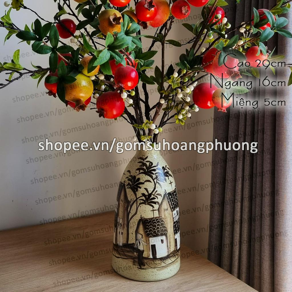 Bình hoa gốm sứ vẽ thủ công Bát Tràng
