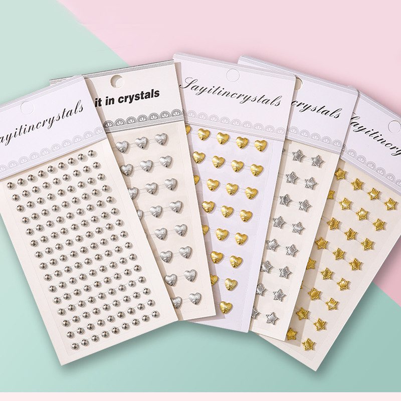 Sticker hạt đá, ngọc trai, acrylic ánh kim lấp lánh dùng trang trí tiện lợi