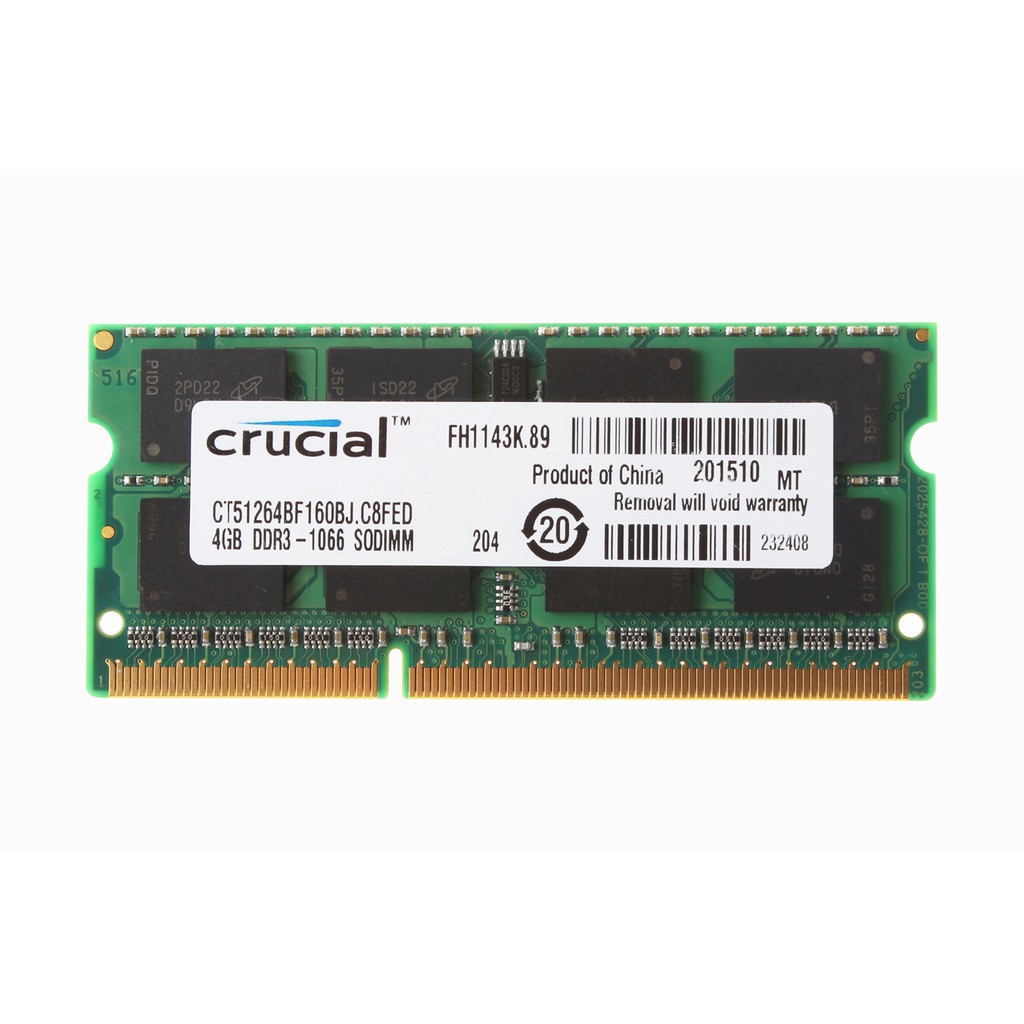 Crucial 2G 4G 8G PC2 PC3 PC3L 5300 6400 8500 10600 12800 DDR2 DDR3 DDR3L 667Mhz 800Mhz 1066Mhz 1333Mhz 1600Mhz DIMM Bộ Nhớ RAM Laptop