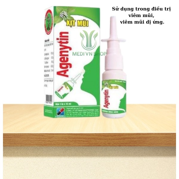 Xịt mũi ngũ sắc Agenytin- Viêm mũi, viêm mũi dị ứng 15ml