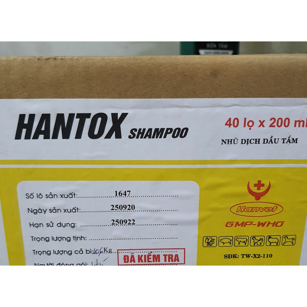 [Mã 155FMCGSALE giảm 7% - tối đa 100K đơn 500K] Sữa tắm Hantox trị ve rận cho chó mèo - Hantox Vàng