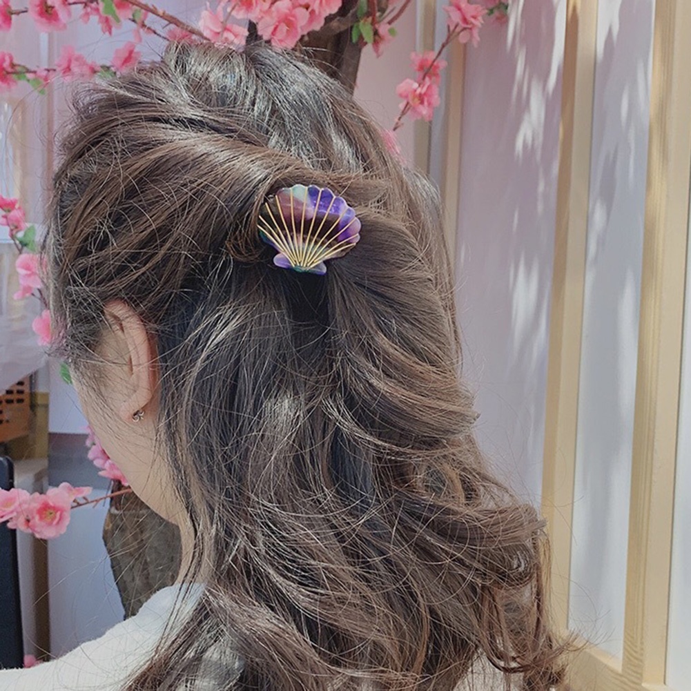 Kẹp Tóc Đuôi Ngựa Bằng Nhựa In Họa Tiết Hoa Thời Trang Cho Nữ