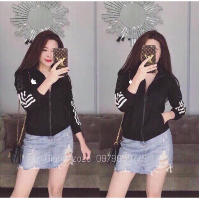 Áo khoác bomber thể thao phối logo