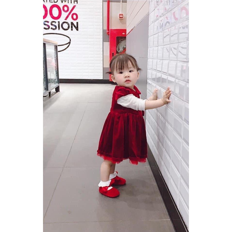 Váy nhung đỏ bé gái HM