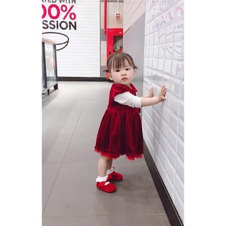 Váy nhung đỏ bé gái HM