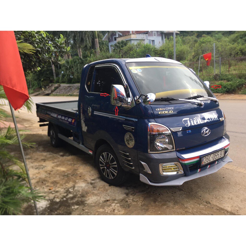 ỐP GƯƠNG H150, H100, PORTER II MẠ XI CROM INOX ( BẢN GƯƠNG CƠ)  +Korea Auto Clover