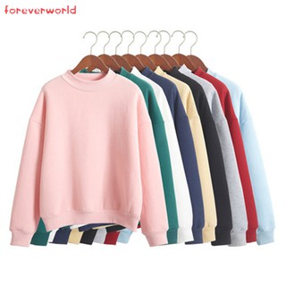 Áo nỉ tay dài phối màu trẻ trung thời trang nữ