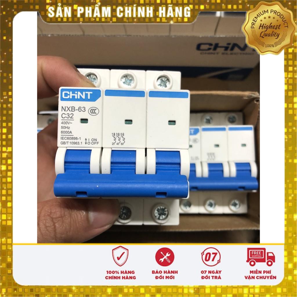 MCB 3pha 3p 32-63A, Cầu dao tự động Chint chính hãng