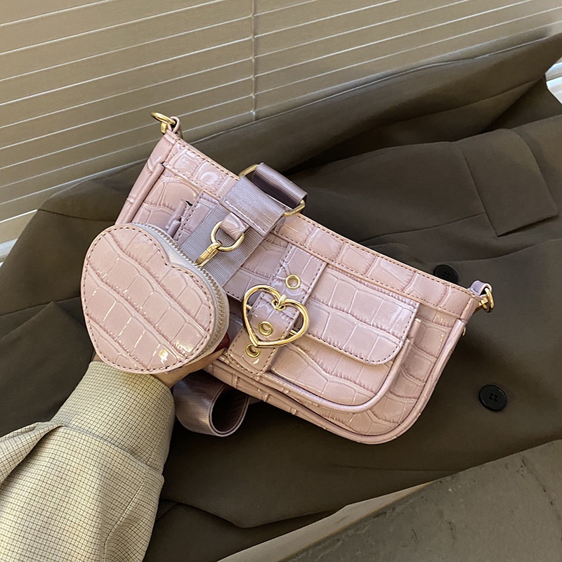 Túi Xách Đeo Vai / Kẹp Nách Họa Tiết Da Cá Sấu Thời Trang 2021 Dành Cho Nữ