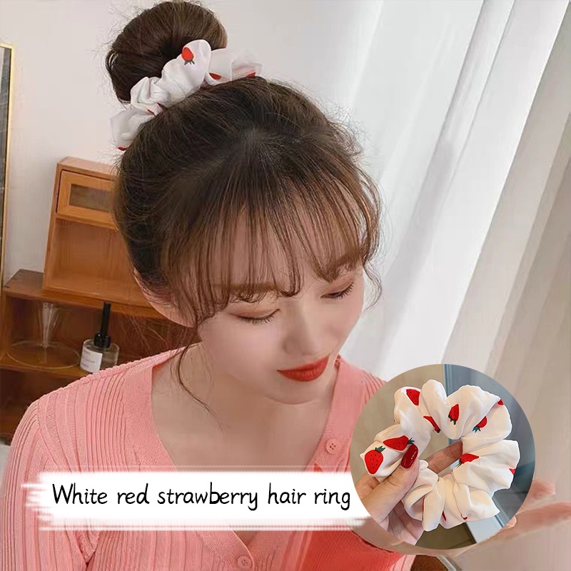 Dây buộc tóc SUAKE từ vải họa tiết hoa quả xinh xắn tùy chọn