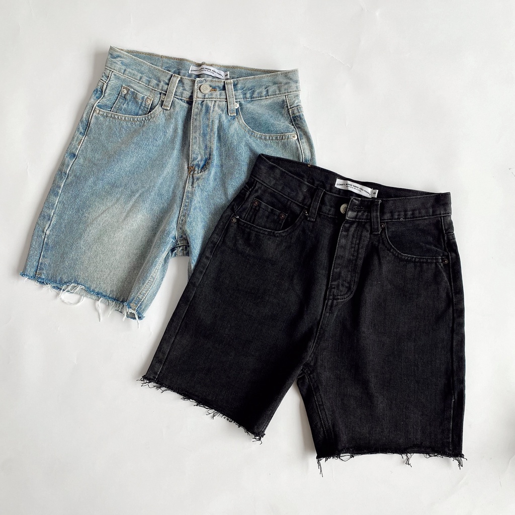 Quần jeans lửng ngố biker short jeans gấu cắt Mia Ritta J469 ảnh thật