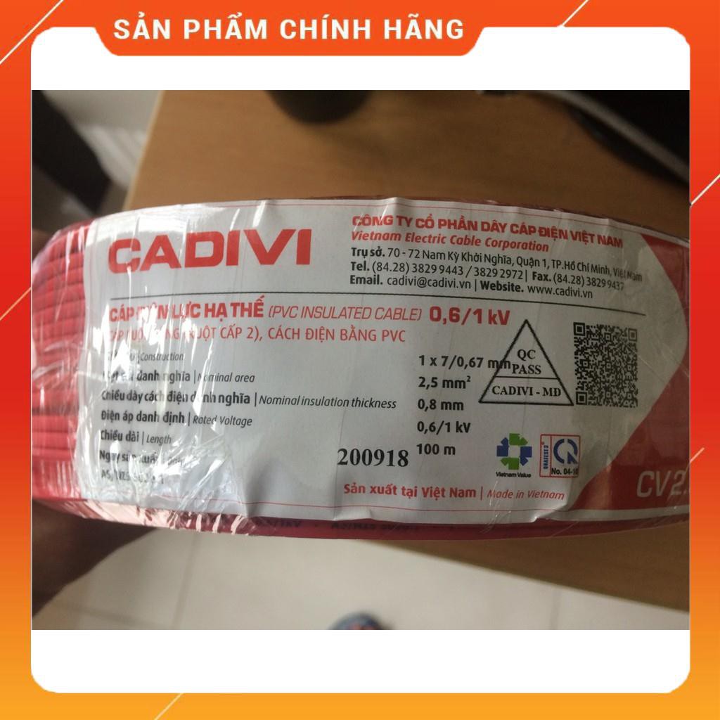 DÂY ĐƠN CADIVI CV2.5 CUỘN 100M ( giá sỉ )