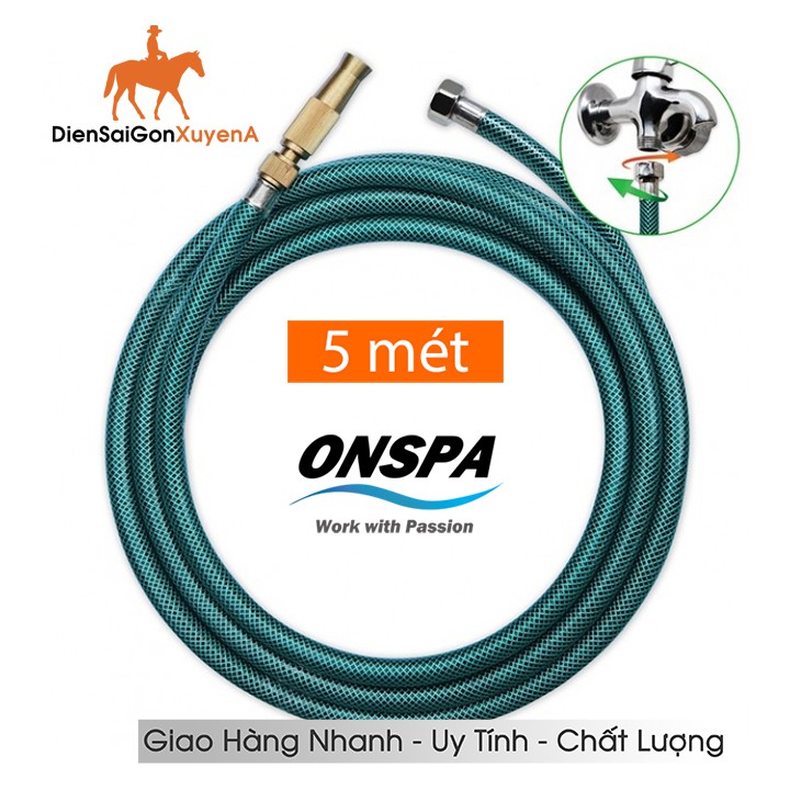 Bộ 5 Mét Ống Nước, Vòi Xịt Rửa Xe Tưới Cây, Điều Chỉnh Tia ONSPA 1021 - Điện Sài Gòn Xuyên Á