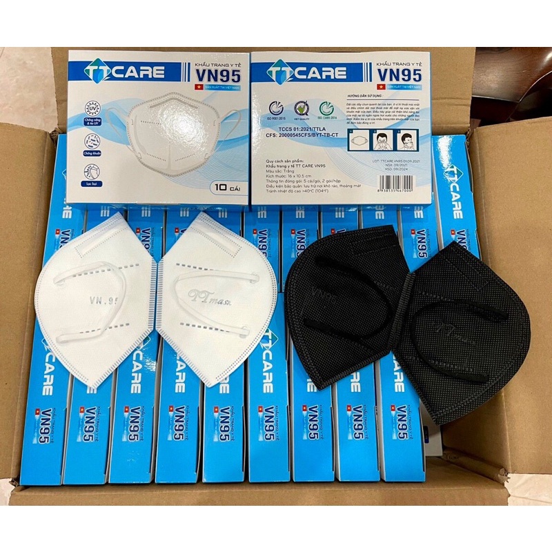Sỉ Thùng 500 cái Khẩu trang VN95 y tế NAM ANH FAMAPRO màu trắng hộp 10 cái