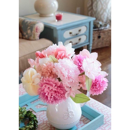 Giấy nhún, giấy nhăn trang trí, bản rộng 50cm dài 2.5m dùng làm hoa, gói hoa đẹp