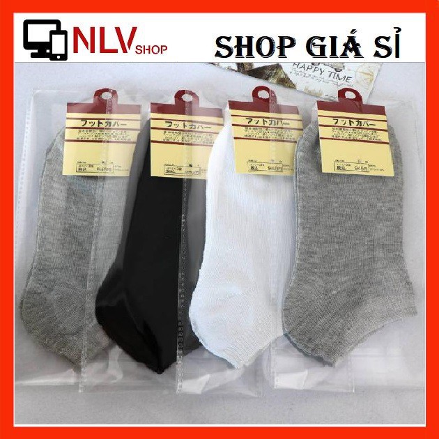 Vớ Tất trơn nam nữ Nhật (100% COTTON) thấm hút mồ hồi, khử mùi