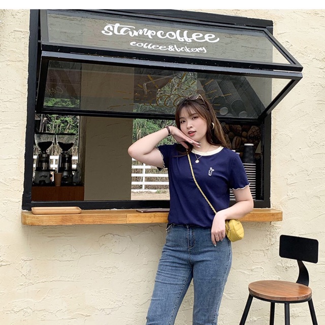 Áo thun big size thêu hình chó tay viền size đại 60-100kg