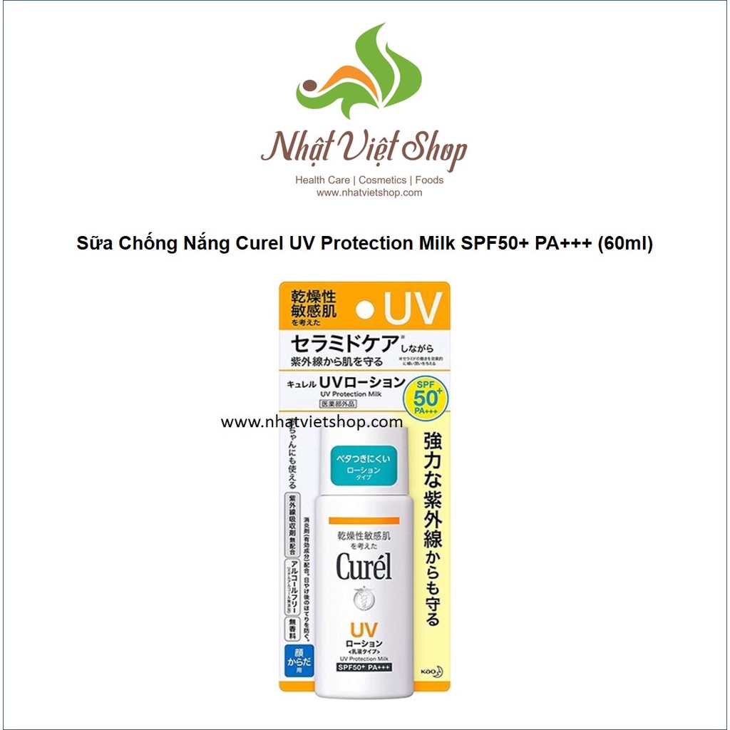 [Chính hãng] Sữa chống nắng Curel UV Protection Milk SPF 50+ PA+++ (60ml)