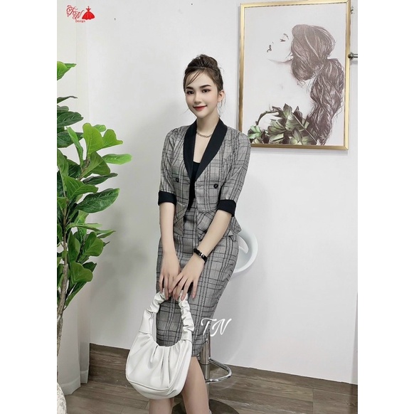 SET VÁY VEST CÔNG SỞ TAY LỬNG