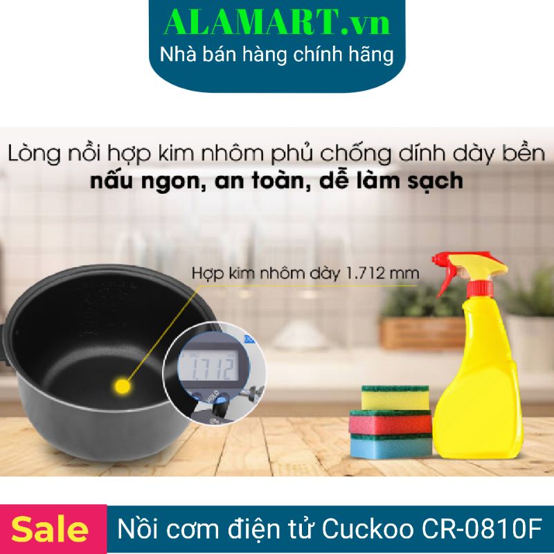 NỒI CƠM ĐIỆN TỬ CUCKOO CR-0810F 1.44L 2 - 6 người 0.8 kg gạo