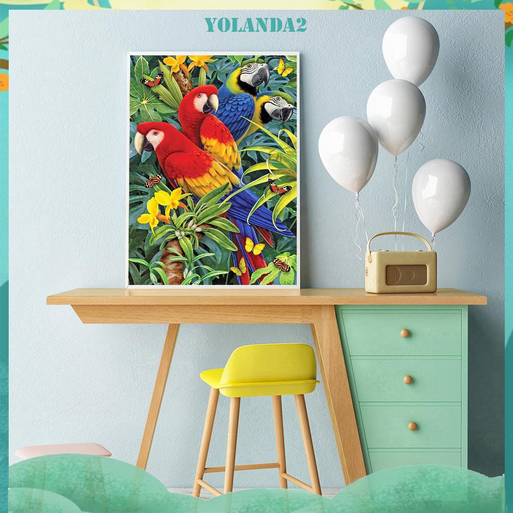 Bộ Tranh Thêu Chữ Thập Diy 11ct Hình Chim Vẹt