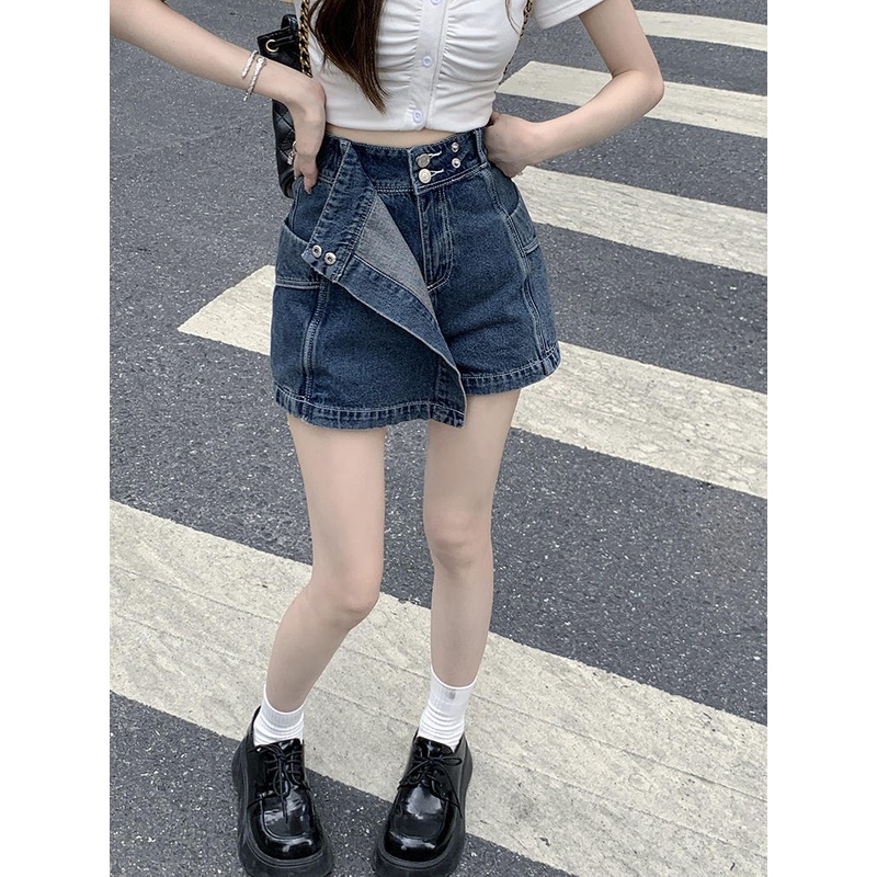 Quần Jeans Lưng Cao Phong Cách Hàn Quốc Cho Nữ