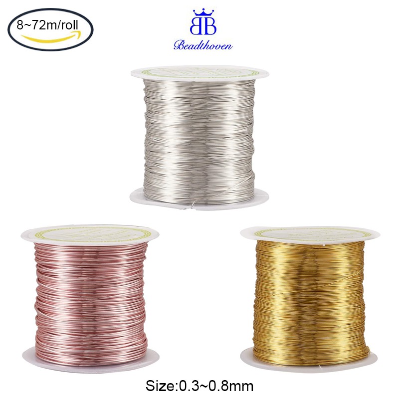Cuộn dây đồng 8~72m 0.3~0.8mm dùng để làm đồ trang sức thủ công