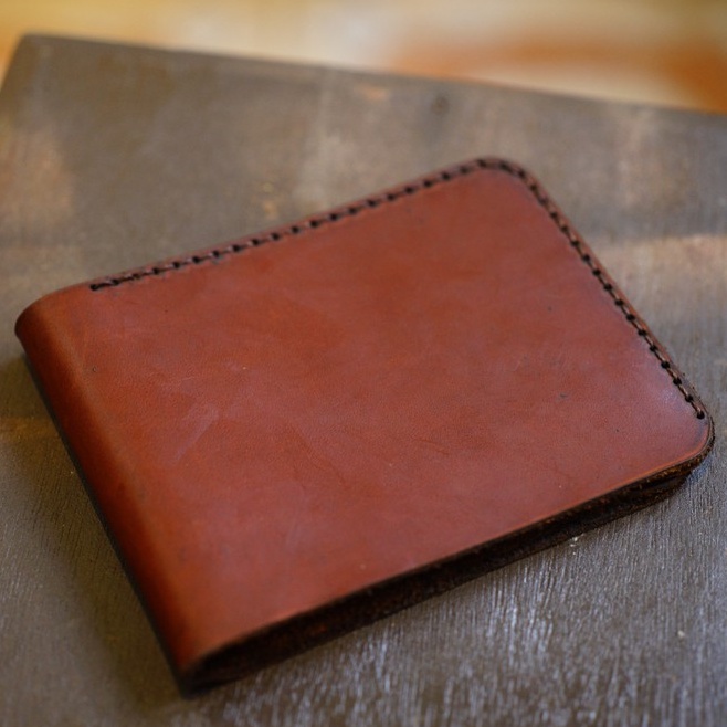Ví nam da bò RAM Leather Da Bò Simple Nâu Đỏ