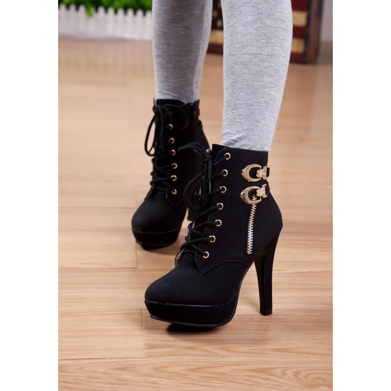 Giày Bốt Da Cao Gót Thời Trang Nữ Cá Tính | BigBuy360 - bigbuy360.vn