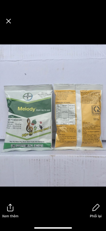 Thuốc trừ bệnh: MELODY 66,75wp 100g