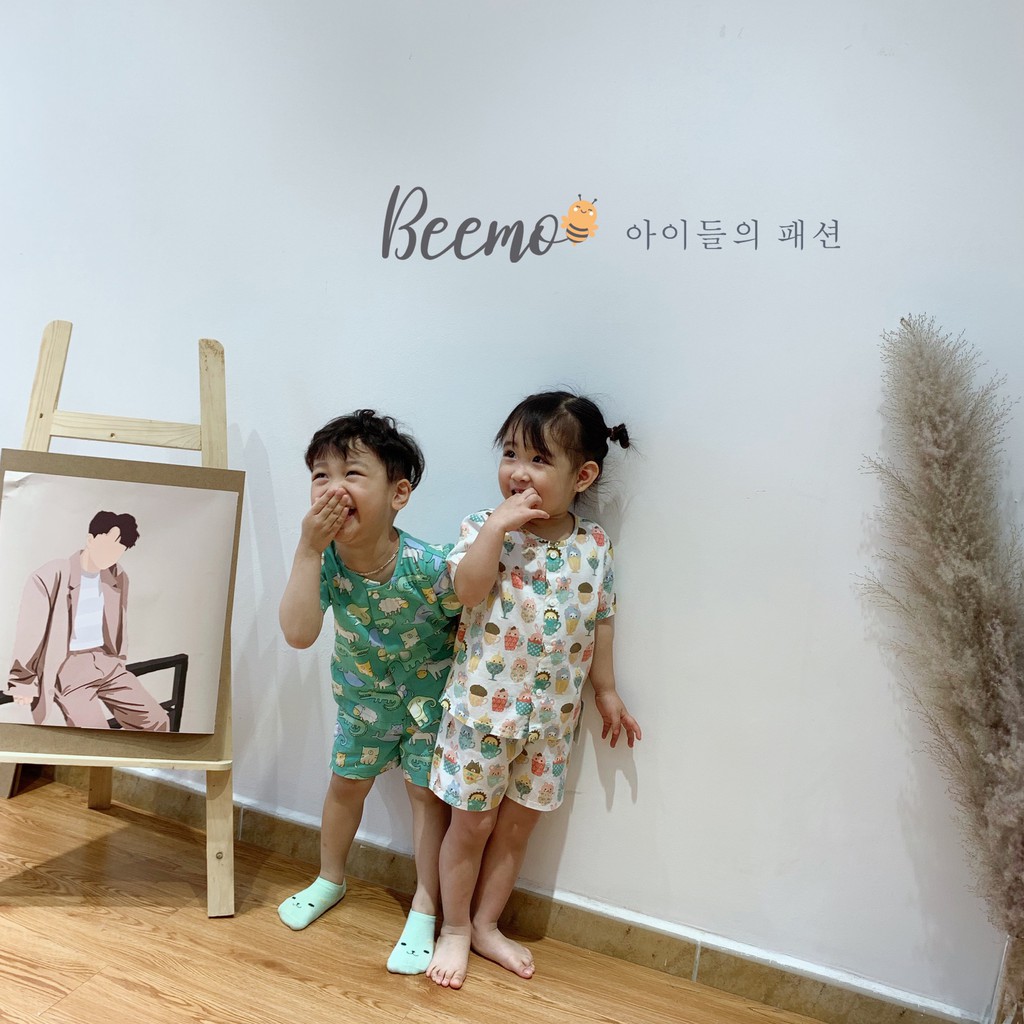 Set bộ thô hàn cộc tay thấm hút mồ hôi cho bé trai/bé gái - Sukids quần áo trẻ em