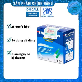 Hộp 25 Que thử đường huyết máy ON CALL - Que thử tiểu đường On Call