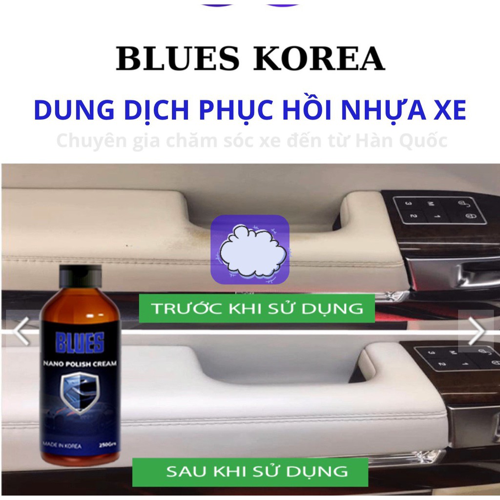 Phục Hồi Nhựa Xe 𝑺𝑰𝑬̂𝑼 𝑷𝑯𝑼̣𝑪 𝑯𝑶̂̀𝑰 , Lốp Xe, Tablo Xe, Đồ Da, Chai Xịt Phủ Bóng, Đánh Bóng Blues Nano Polish Cream