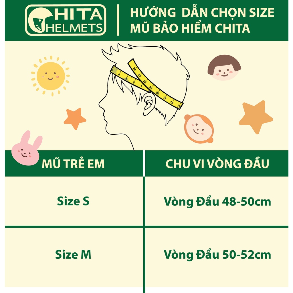 Mũ Bảo Hiểm Trẻ Em CHITA CT25(K) Tem Little Tiger Dễ Thương Cho Bé