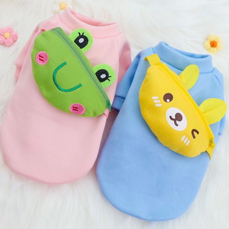 ÁO THUN NỈ CÓ KÈM TÚI ĐEO CHÉO TRÊN LƯNG CHO THÚ CƯNG