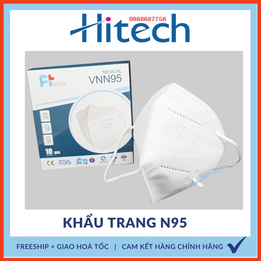 [Hộp 10 cái] Khẩu trang N95 chính hãng,công nghệ nhật bản, khẩu trang y tế 4 lớp, kháng khuẩn chống bụi siêu mịn