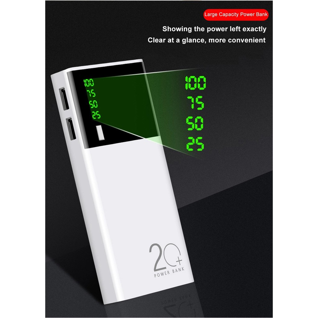 Sạc dự phòng 20000mAh 2 Cổng Hỗ Trợ Sạc Nhanh ( Bảo Hành 12 Tháng ) | BigBuy360 - bigbuy360.vn