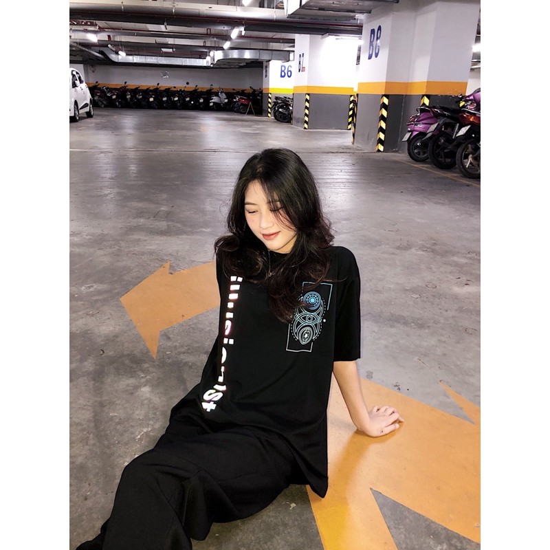 Áo thun tay lỡ unisex Illusionist phản quang 7 màu form rộng