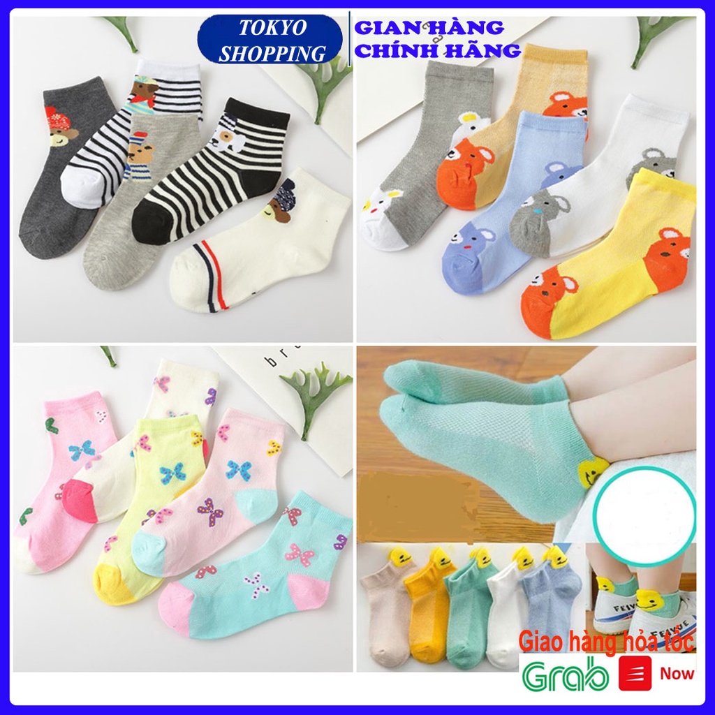 Set 5 Đôi Tất/ Vớ Thu Đông Trẻ Em 1-8 tuổi Xuất Nhật Siêu Mềm Mịn